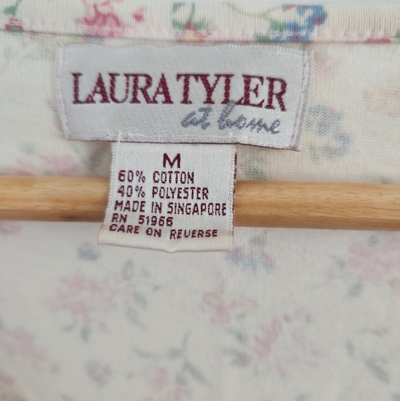 Vintage Laura Taylor Floral Night Shirt Pajamas Size Medium - Picture 3 of 5